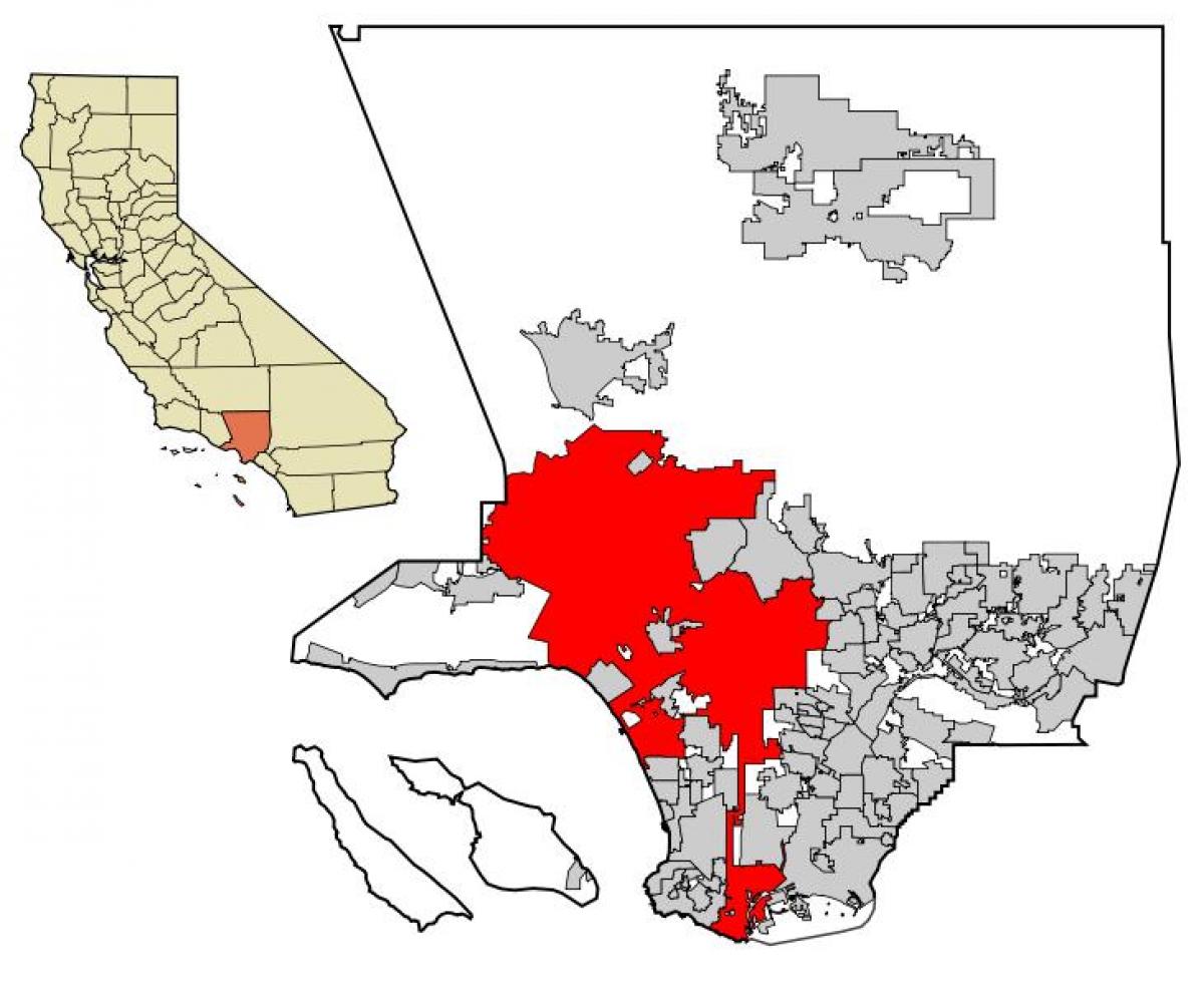 mapa de Los Ángeles del vector