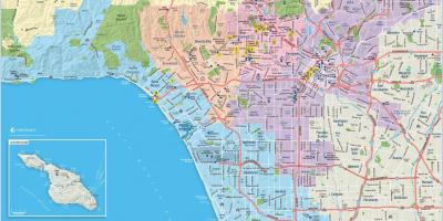 Mapa de la gran mapa de Los Ángeles