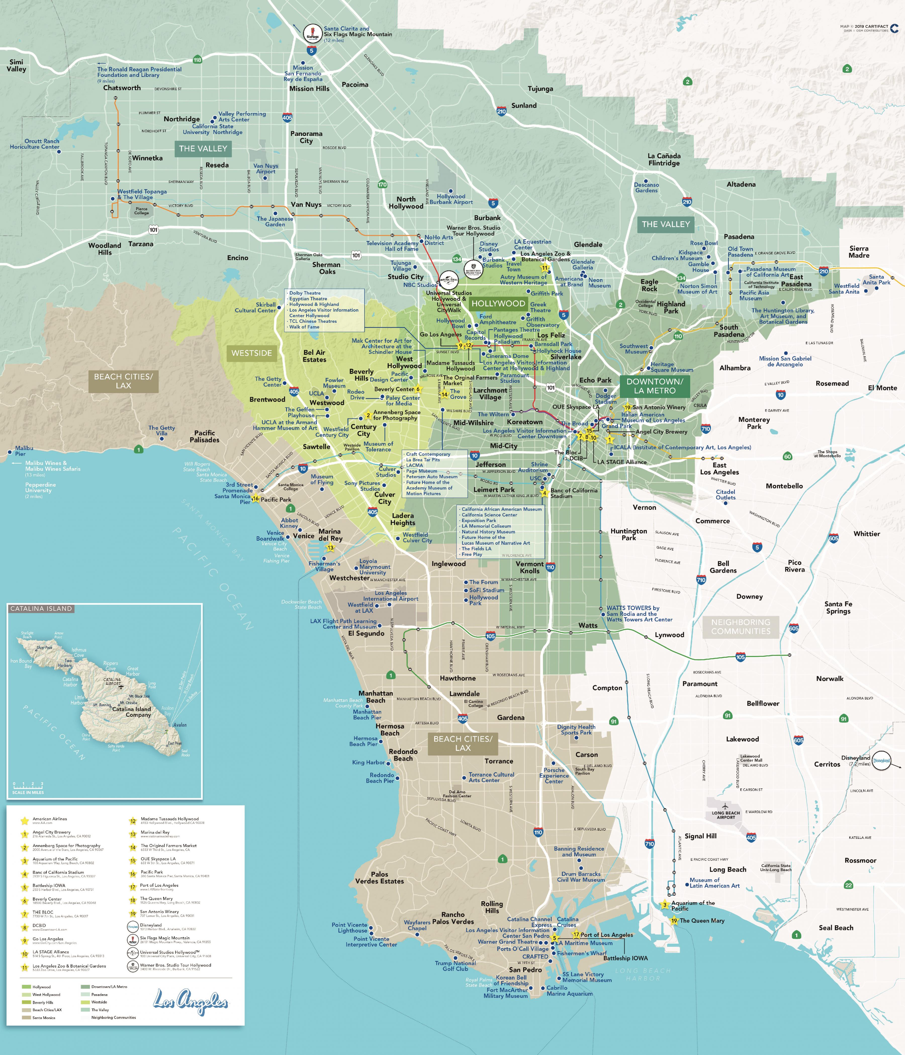 Parecer Familiarizarse Arrastrarse Los Ángeles mapa de la ciudad - LA ciudad de mapa (California - USA)