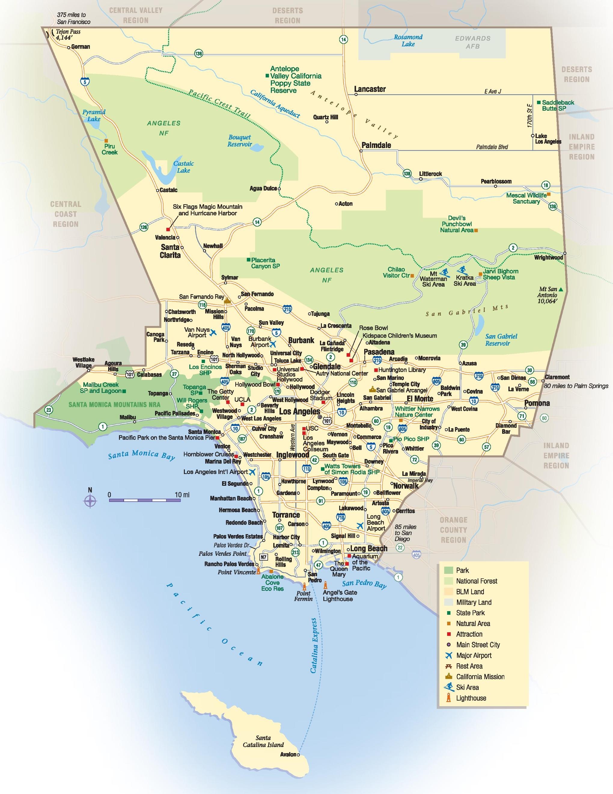 Mapa Del Condado De Los Angeles Ca Mapa De Condado De Los Angeles Ca