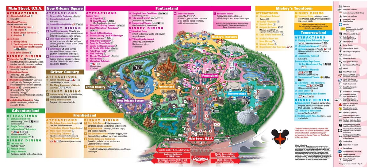 en el mundo de disney de Los Ángeles mapa