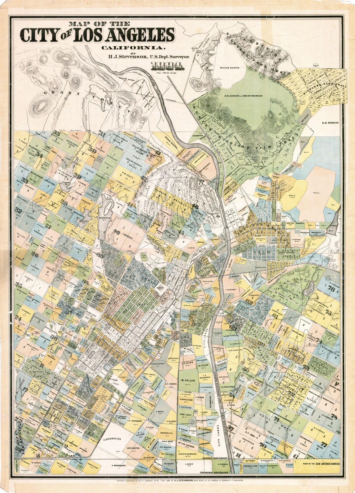 mapa de la edad, de Los Ángeles