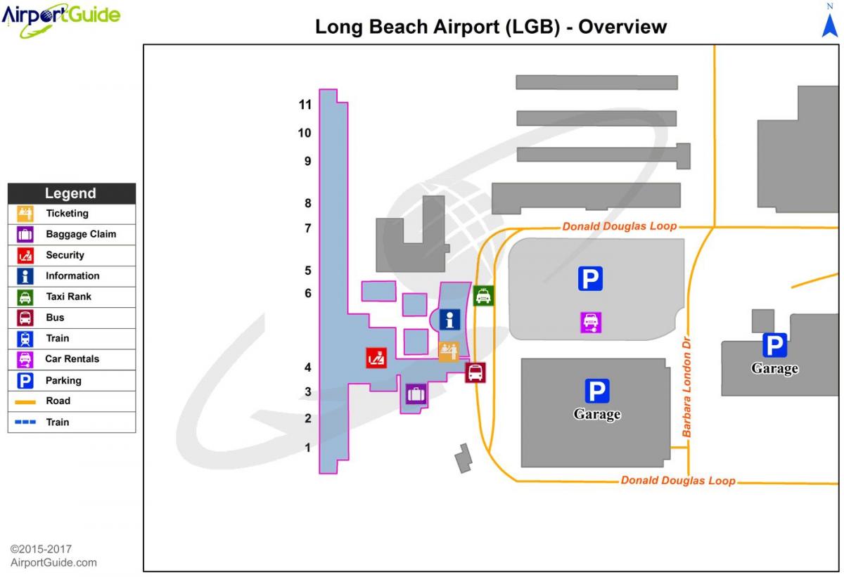 mapa de aeropuerto de long beach