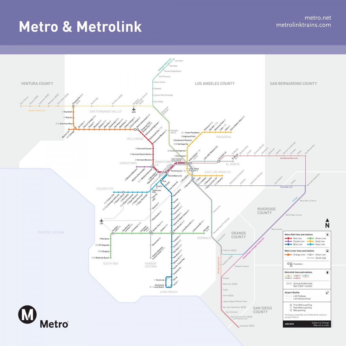metrolink mapa de Los Ángeles