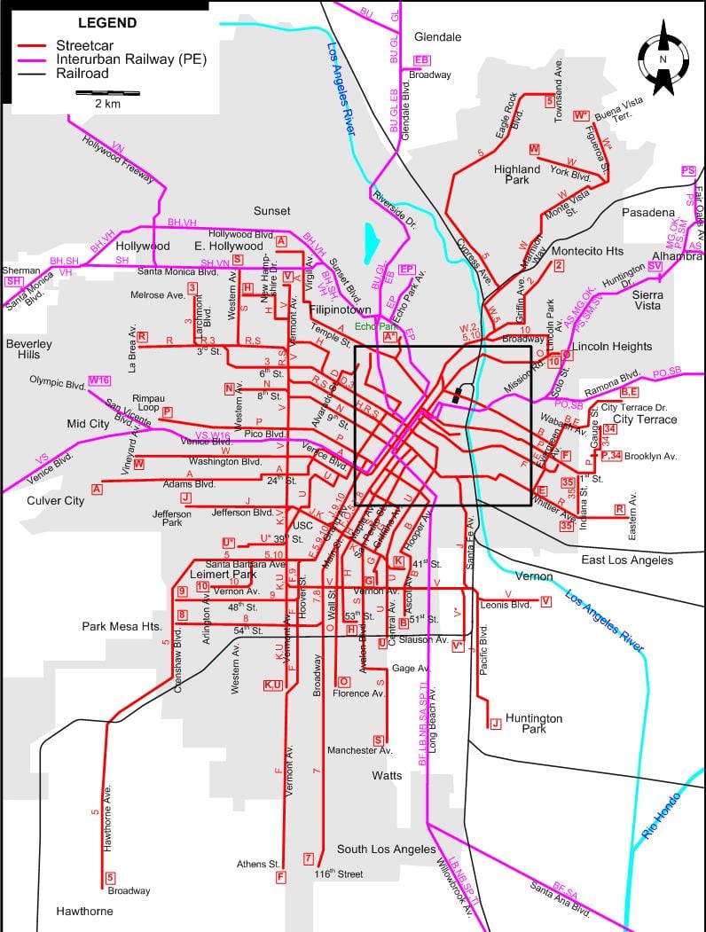 Los Ángeles carro mapa