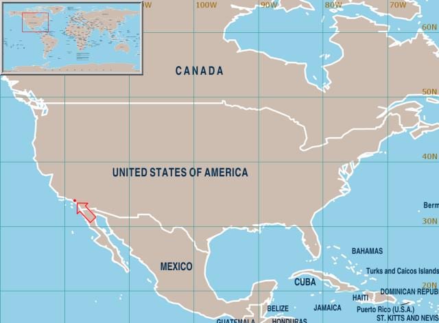 Los Ángeles mapa del estado