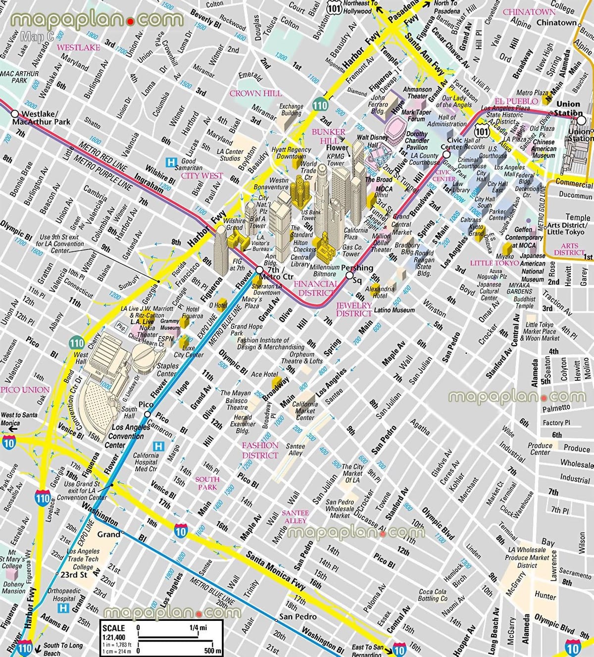 mapa de Los Ángeles 3d