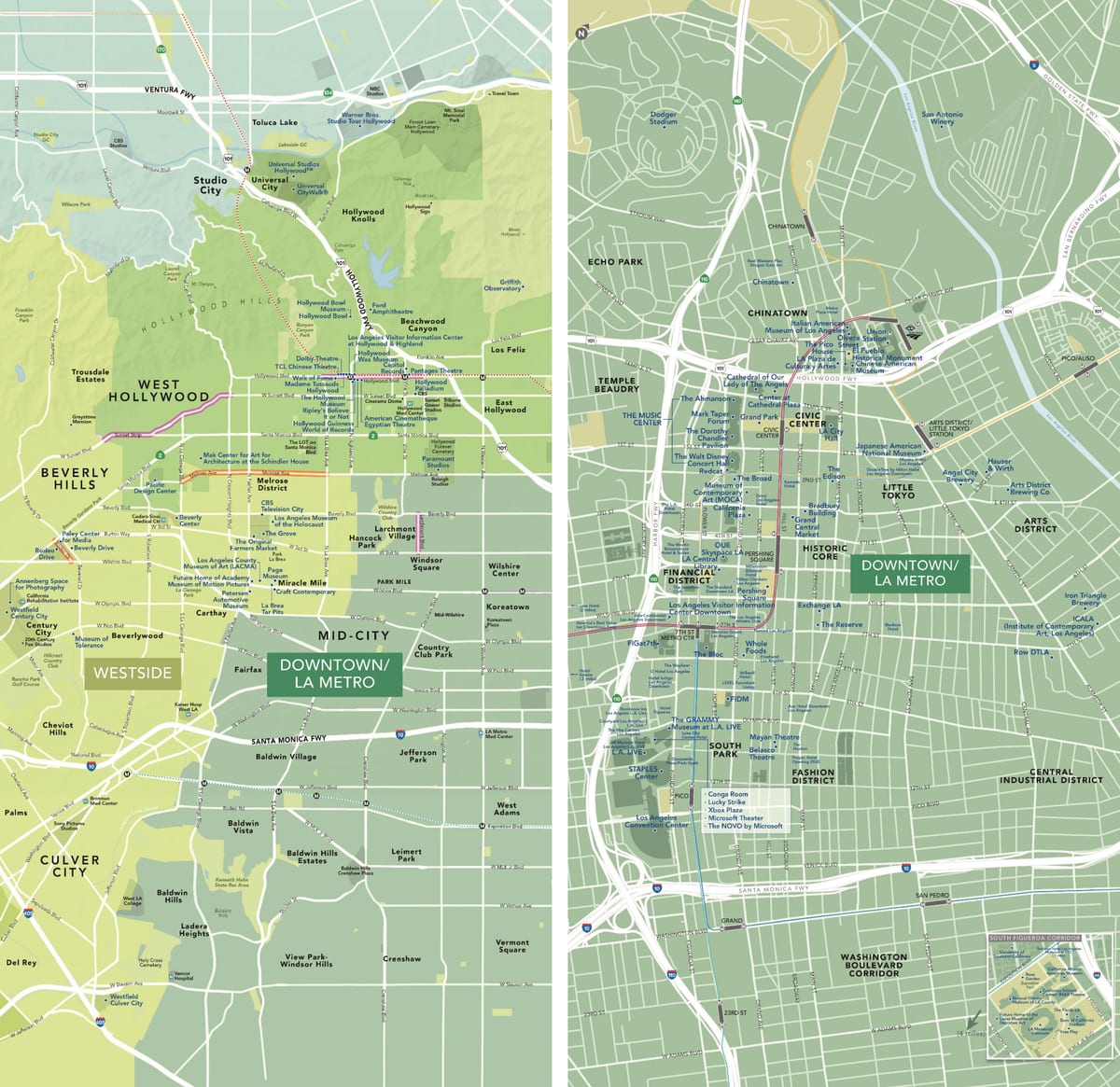 LA mapa turístico