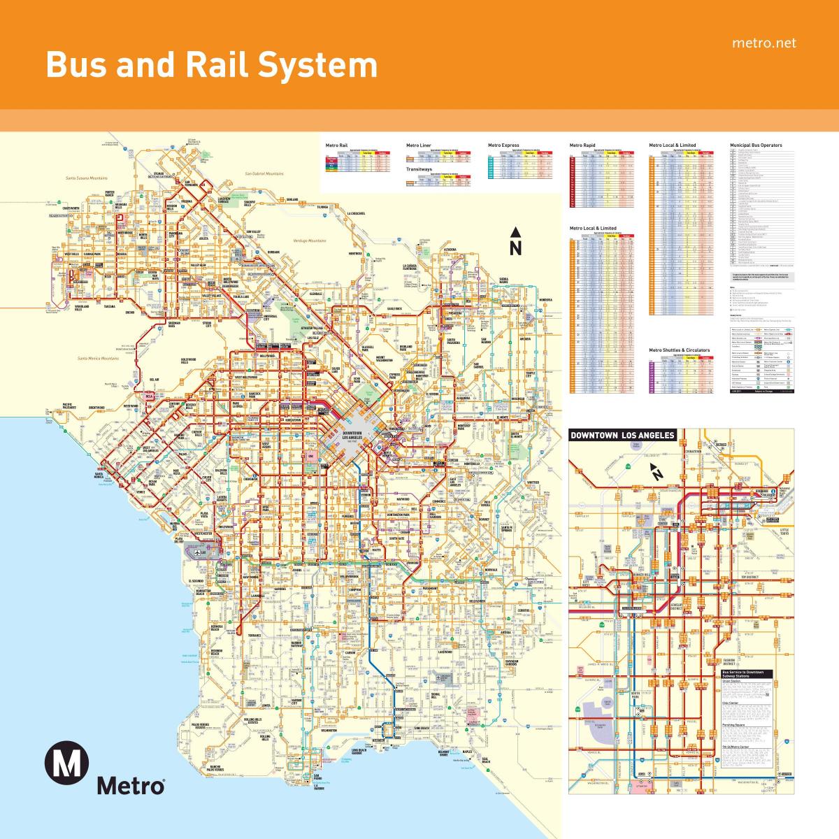 Los Angeles autobús mapa de rutas
