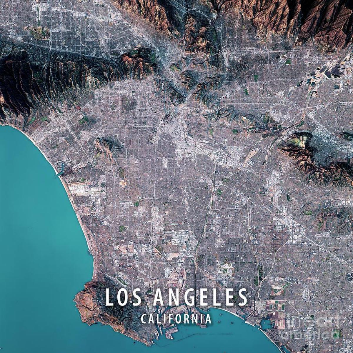 mapa de Los Ángeles satélite 