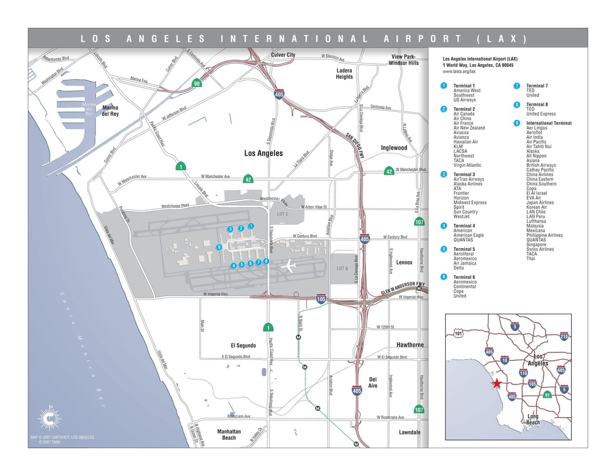 mapa de la zona alrededor de lax