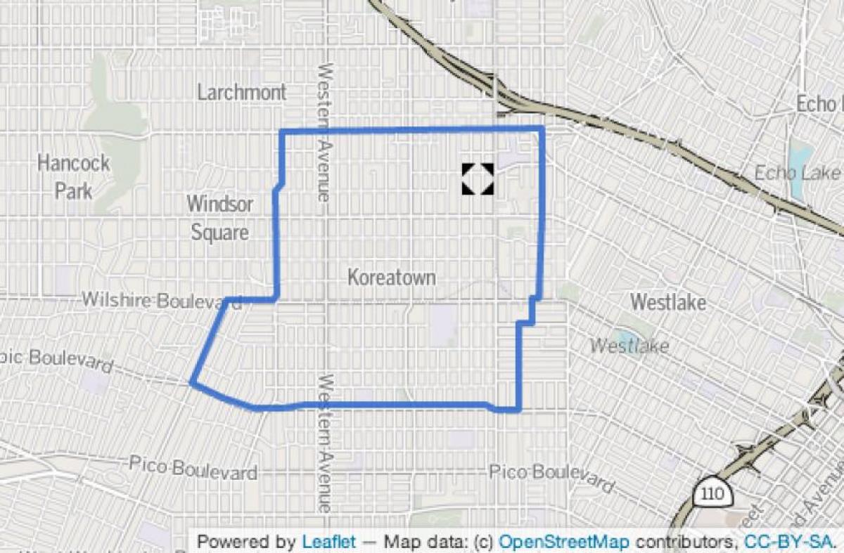 mapa de barrio coreano de Los Ángeles