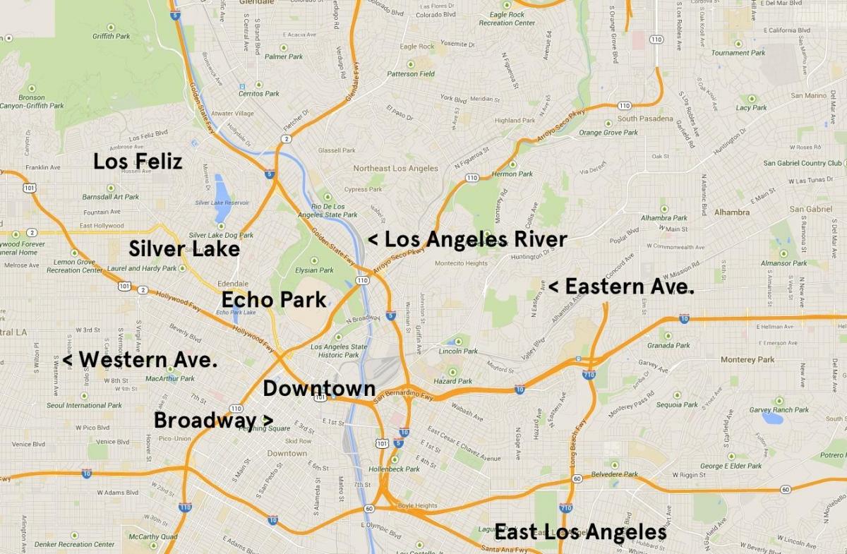 mapa de echo park de Los Ángeles