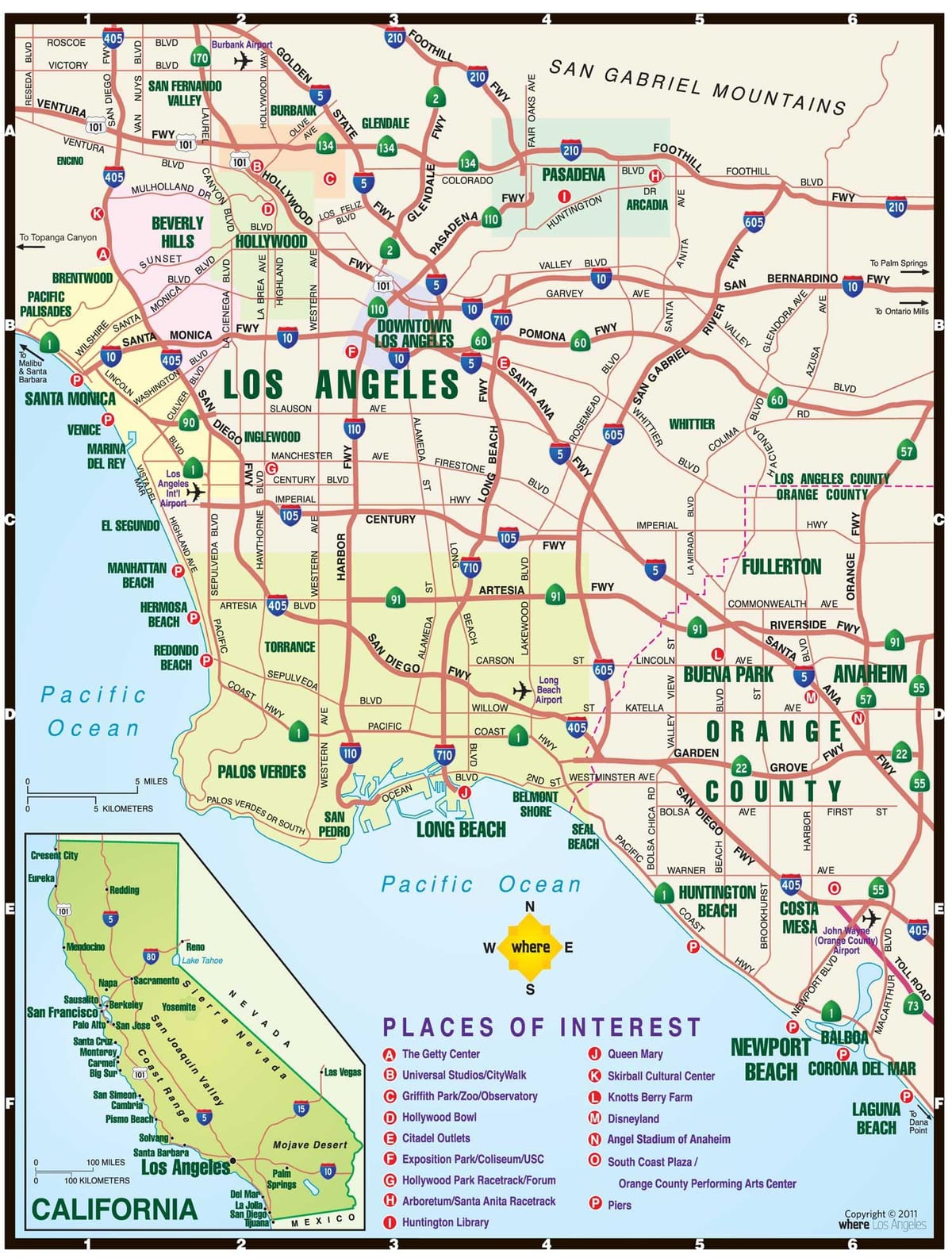 mapa de los ÁNGELES y alrededores