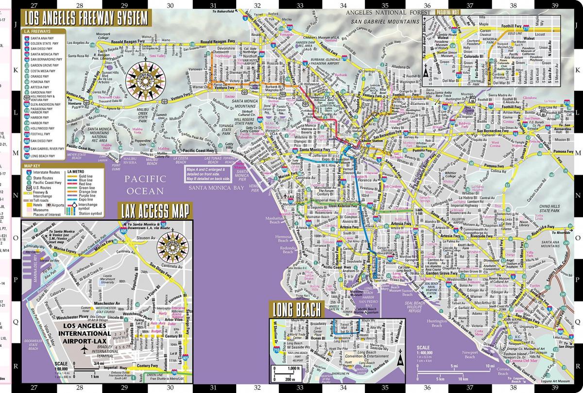 mapa de Los Angeles ca