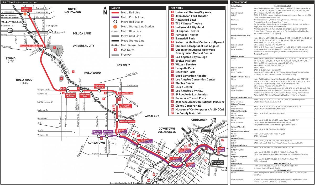 LA metro línea lila mapa