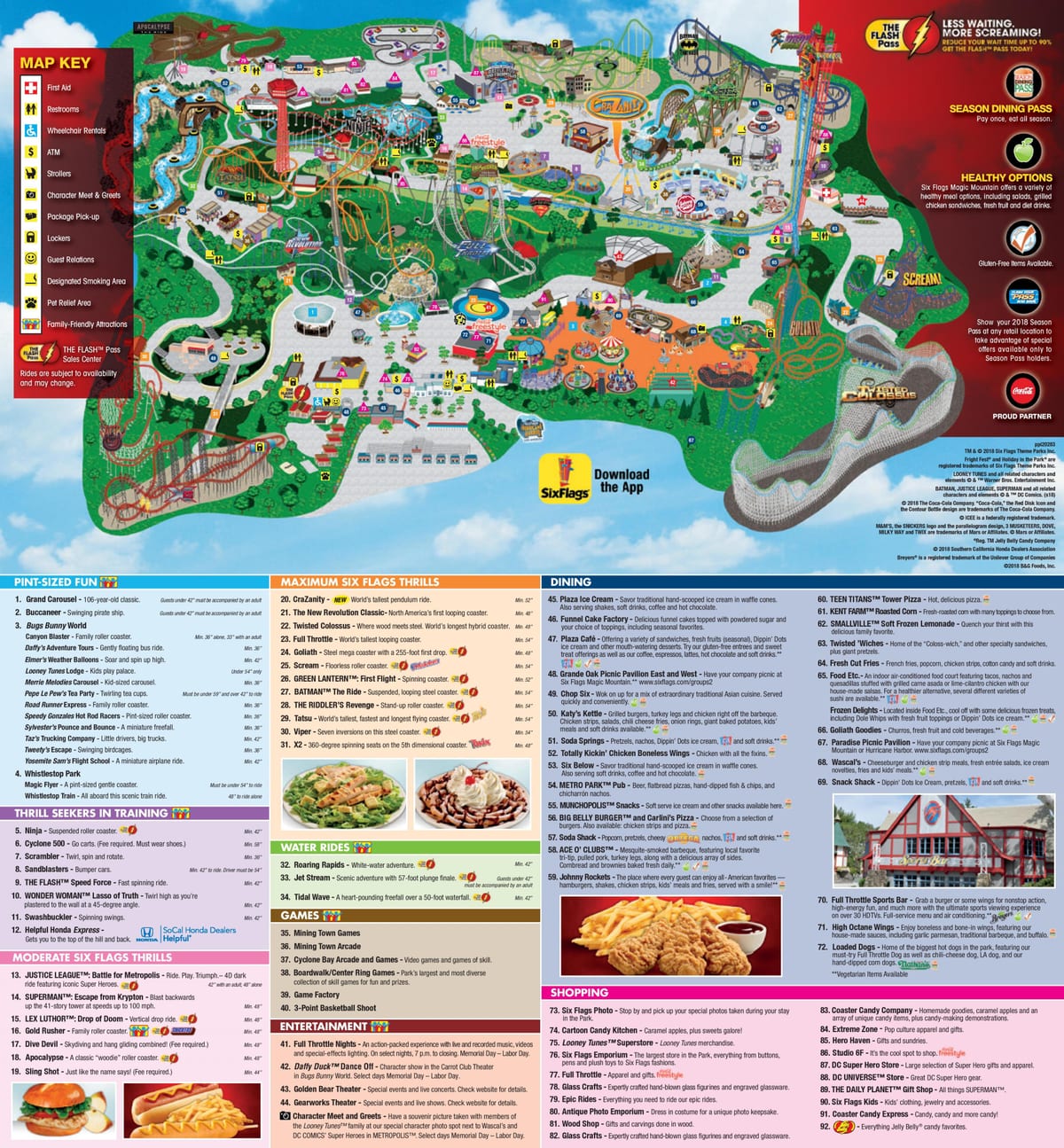 six flags mapa de Los Ángeles