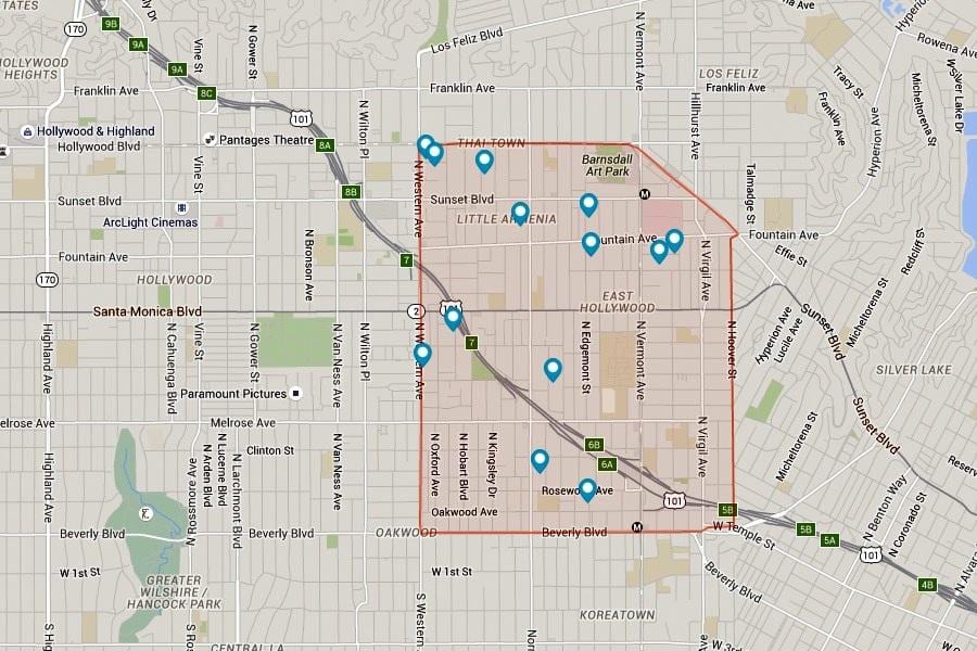 mapa de la ciudad tailandesa de Los Ángeles