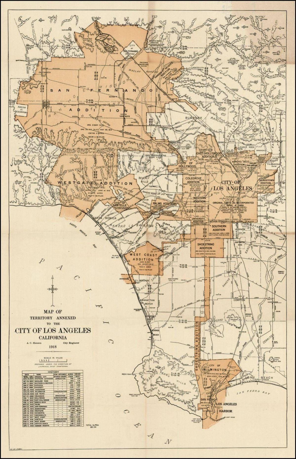 vintage mapa de LA