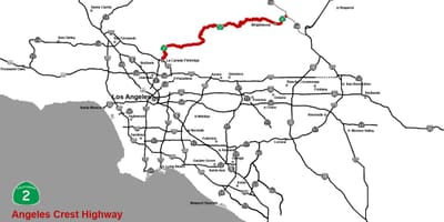 Mapa de los ángeles de la cresta de la carretera