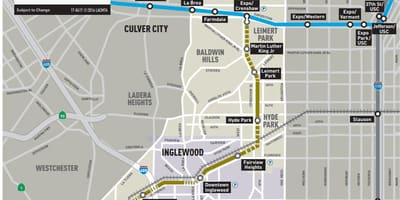 Mapa de metro de la línea crenshaw