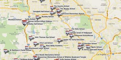 Mapa de Los Ángeles escuelas secundarias