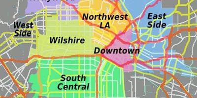 Mapa de centro de Los Ángeles