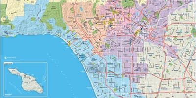 Mapa de la gran mapa de Los Ángeles