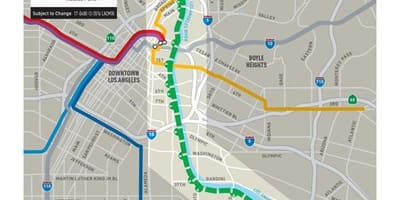 Río de Los Ángeles en bicicleta de ruta mapa