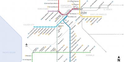 Mapa de LA metro bicicleta
