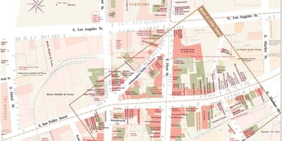 Mapa de little tokyo de Los Ángeles
