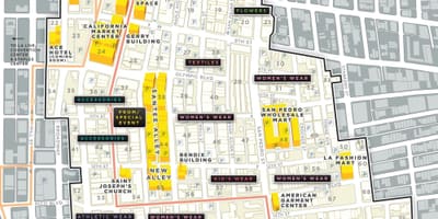 Mapa de Los Ángeles, distrito de la moda