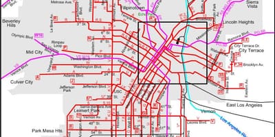 Los Ángeles carro mapa