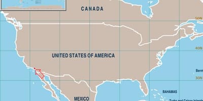 Los Ángeles mapa del estado