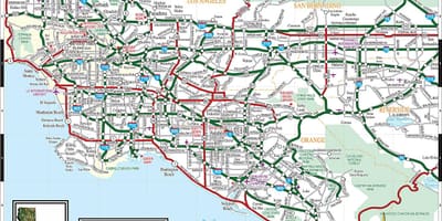 Mapa de Los Ángeles de la carretera