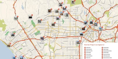 Mapa de Los Ángeles monumentos