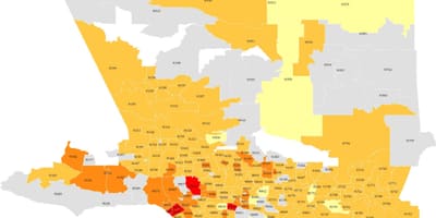Los Ángeles zip mapa