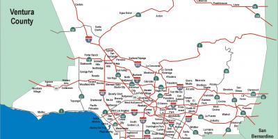 Los Ángeles mapa de carreteras