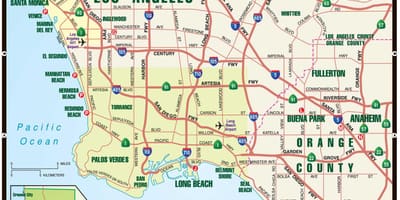 Mapa de los ÁNGELES y alrededores