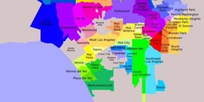 Los Ángeles distritos mapa