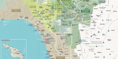 Mapa detallado de Los Angeles, california