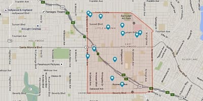 Mapa de la ciudad tailandesa de Los Ángeles